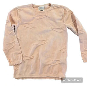 Zara Big Kids Knit Wear Orange Peach Lightweight Sweater w/ Sharks Size  7